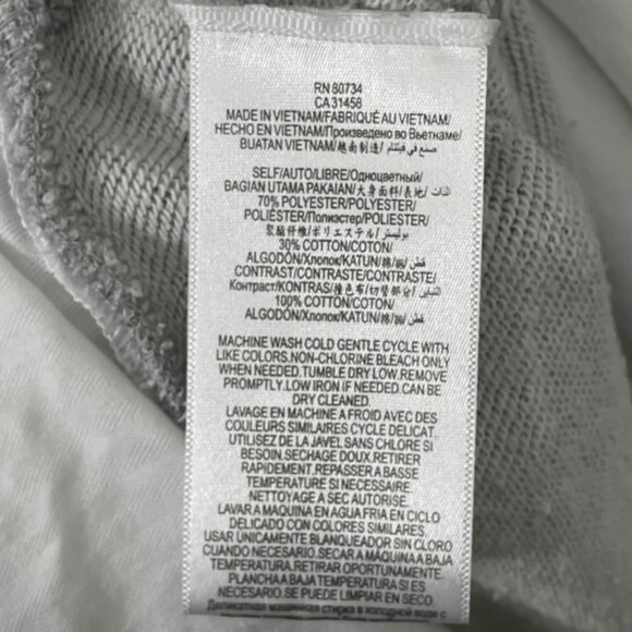 BCBGMaxAzria Whitnie Gray Crewneck French Terry Pullover Sweatshirt Dress Size S - Picture 6 of 6